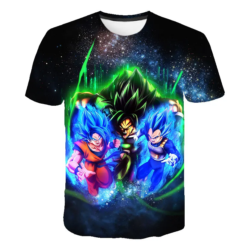 Детская футболка с 3D-принтом Dragon Ball из 100% полиэстера анимацией Гоку Вегета 20SS |