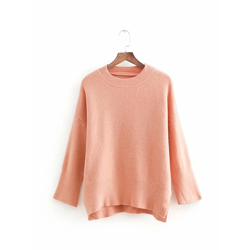 Женский осенне-зимний однотонный пуловер Новое поступление 2018 синий свитер