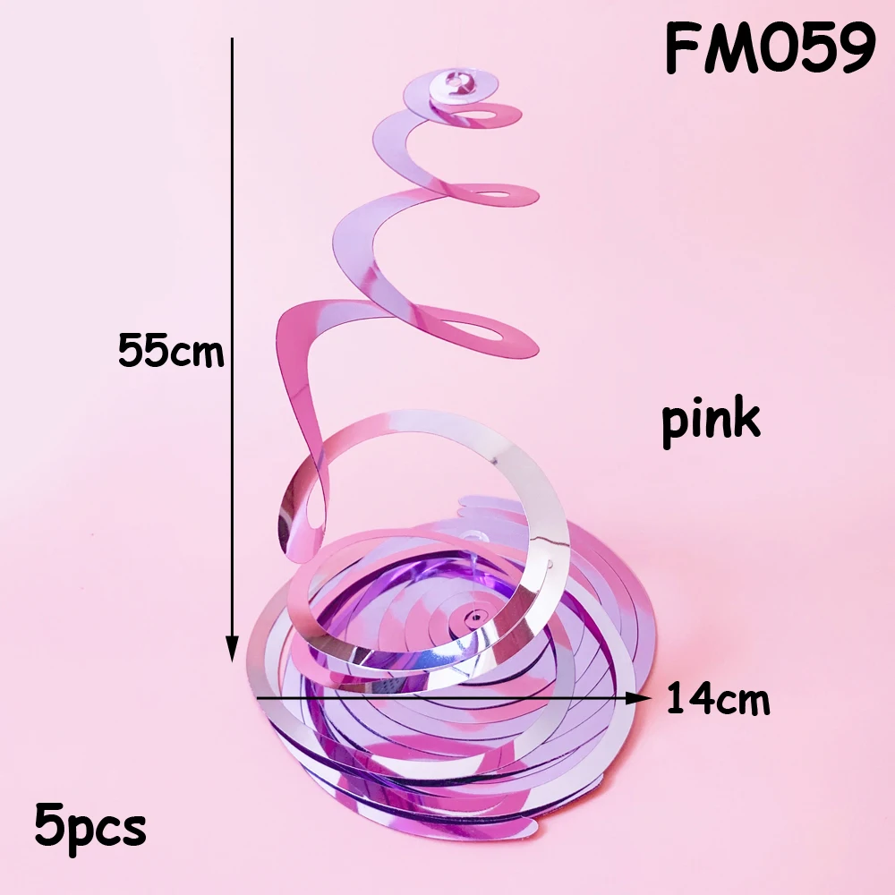 FM059 pink 5 шт. рождественские праздники спиральные Фольга украшения вечерние гирлянда к дню рождения завитки из фольги баннеры гирлянда 40-й день рождения украшения - Цвет: FM059 pink