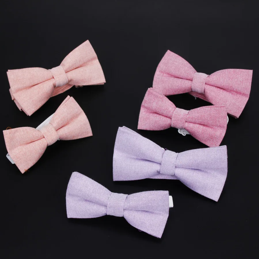 

Parent-Child Solid Cotton Bowtie Set For Man Kids Family Butterfly Party Dinner Wedding Design Cute Bow tie Accessory 10Colors