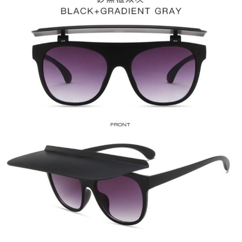 

2021 new sun visor Retro flip hat Dual-use sunglasses Men's and women's sunglasses