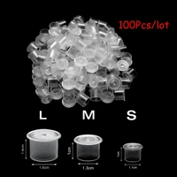 100pcs tattoo ink cups plastic microblading tatuagem acessorios pigment caps with bottom sml for needle tip grip power supply