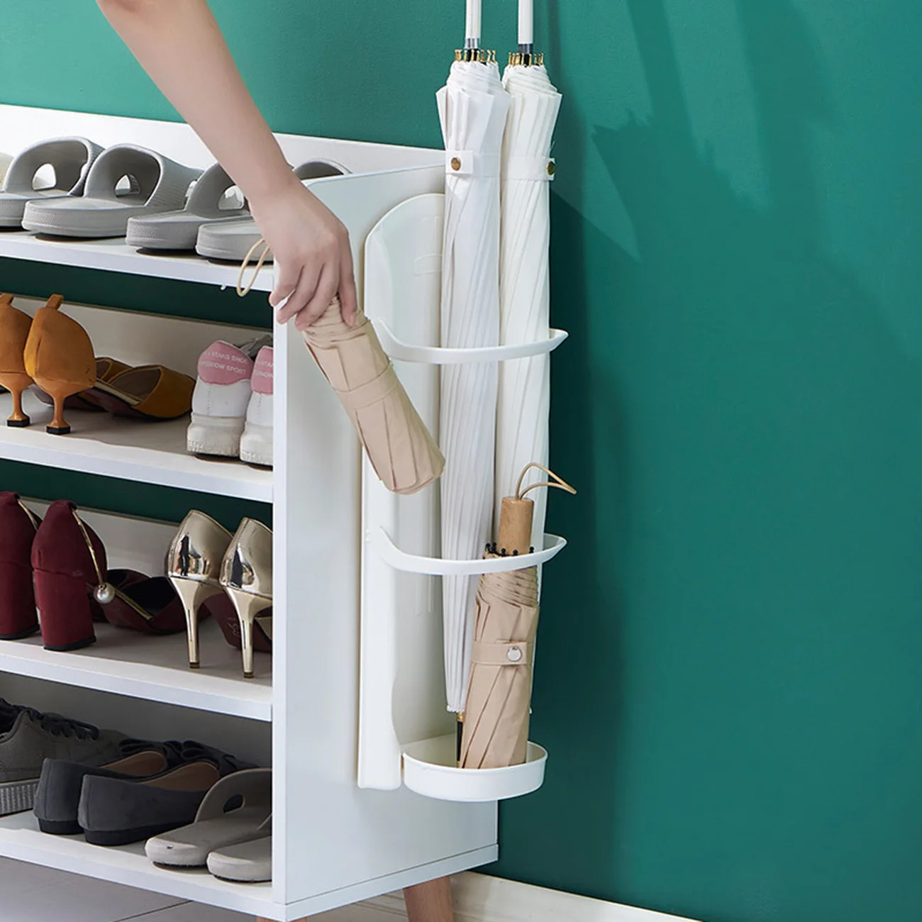 

Wall-mounted Umbrella Stand Rack Foldable Umbrella Draining Holder for Hallway Entryway Living Room Door Umbrella storage