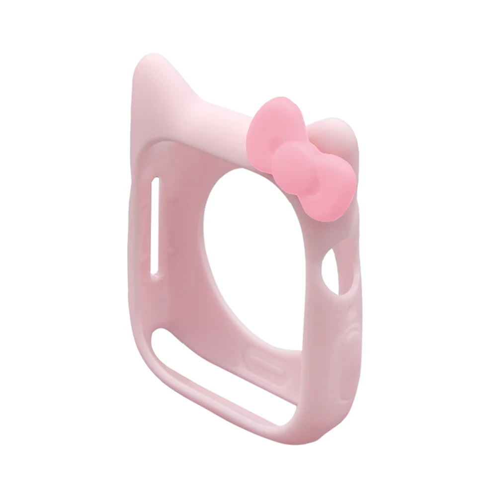 Силиконовый чехол для Apple Watch, чехол 5, 4, 44 мм, 40 мм, мультяшный чехол hello kitty для iWatch 3, 2, 1, 38 мм, 42 мм, защитный чехол