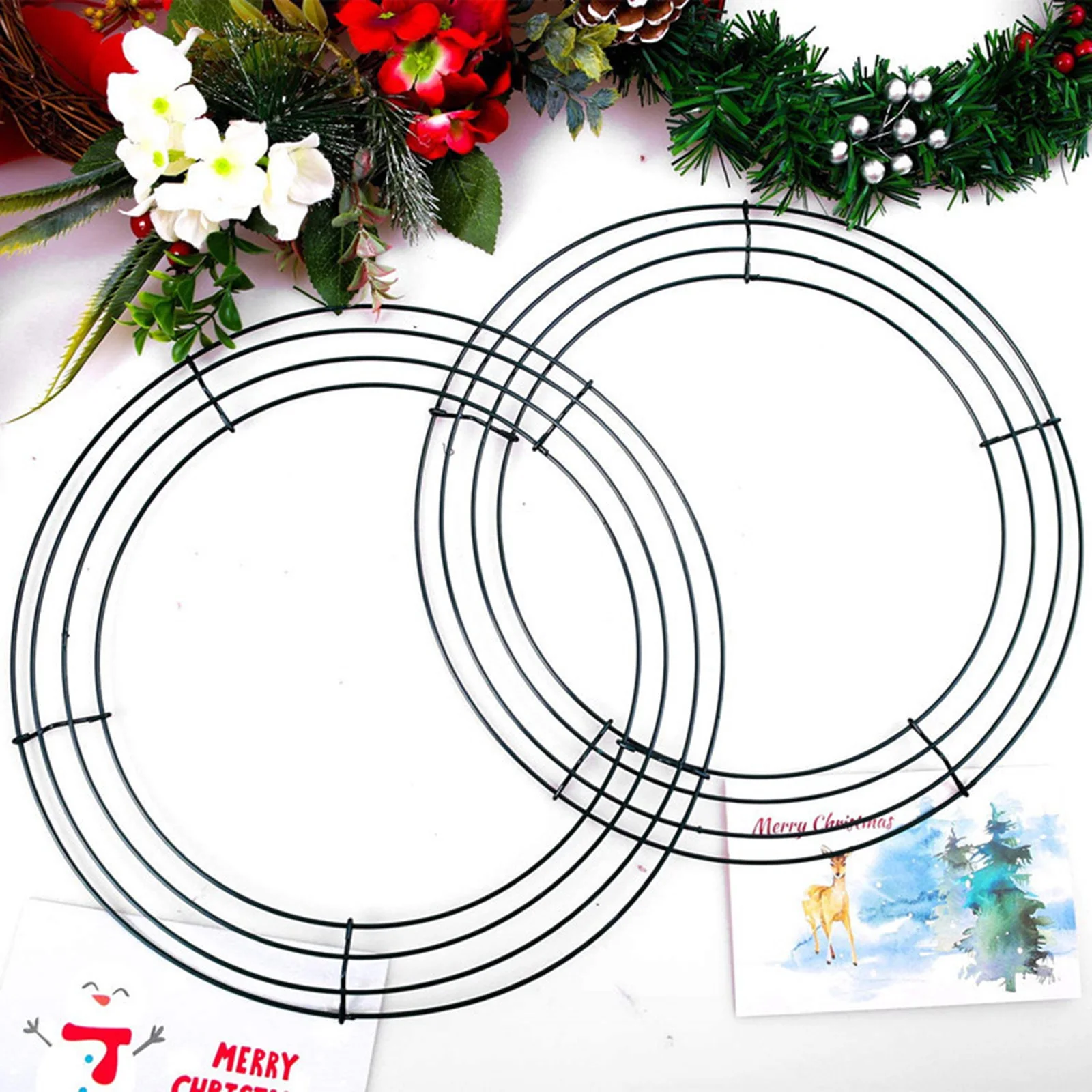 

Round Christmas Metal Iron Wreath Ring Frame DIY Wedding Xmas Party Door Decor MYDING
