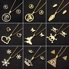 Нержавеющая сталь простые ожерелья для женщин, модные, с рисунком скелета рыбы ожерелье с подвеской с изображением короны, серьги в виде снежинок Настоящее серебро рождественские украшения Женский