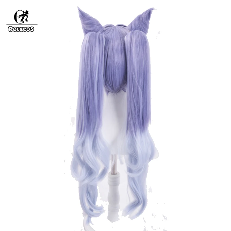 

ROLECOS Game Genshin Impact Wigs Cosplay Keqing Long Wigs Cosplay Accessories Keqing Hairs Heat Resistant Synthetic For Costume