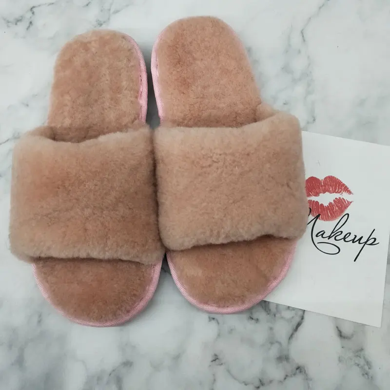 Новинка весна домашние меховые тапочки карамельных цветов зимние шерстяные из