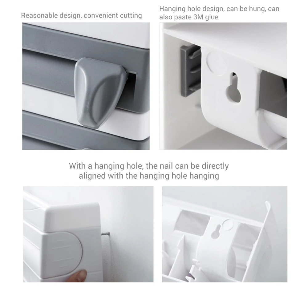 Кухонный пластиковый стеллаж для хранения обертывания с резаком из алюминиевой