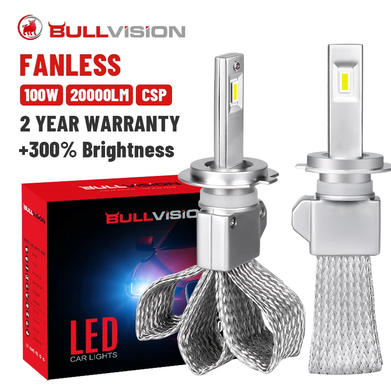 Светодиодные лампы Bullvision 9005 9006 HB3 HB4 противотуманные фары лм H11 автомобильные H8 H9