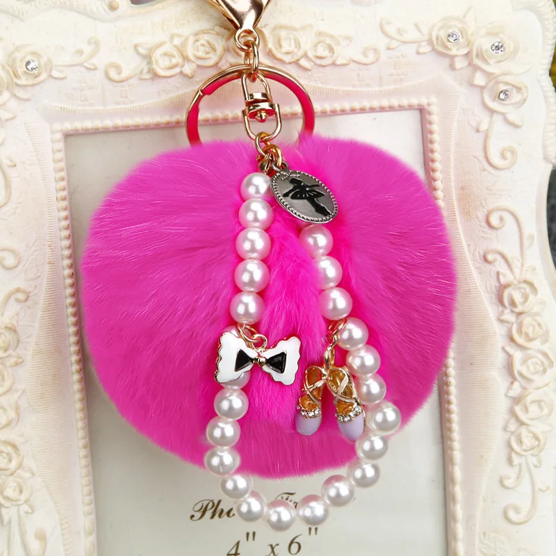 Хрустальная искусственная пушистая жемчужная цепочка с цветком и помпоном