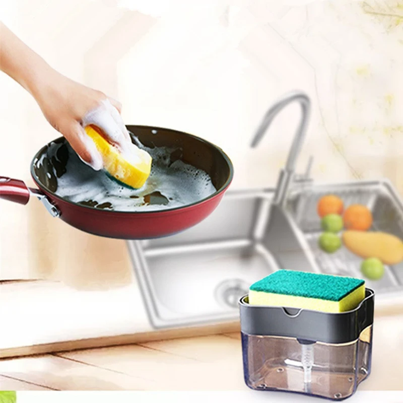 kitchen soap dispenser Dispenser Bottle For Liquid Soap Kitchen Sponge Soap Dispenser Kitchen Sponge Manual Soap Dispenser