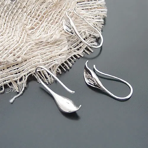Antique Silver 10 штук 25*11 мм Калла цветок медные серьги крючок Настоящее 24K позолоченные/античный серебряный цвет Diy фурнитура(JM4779 - Цвет: Antique Silver