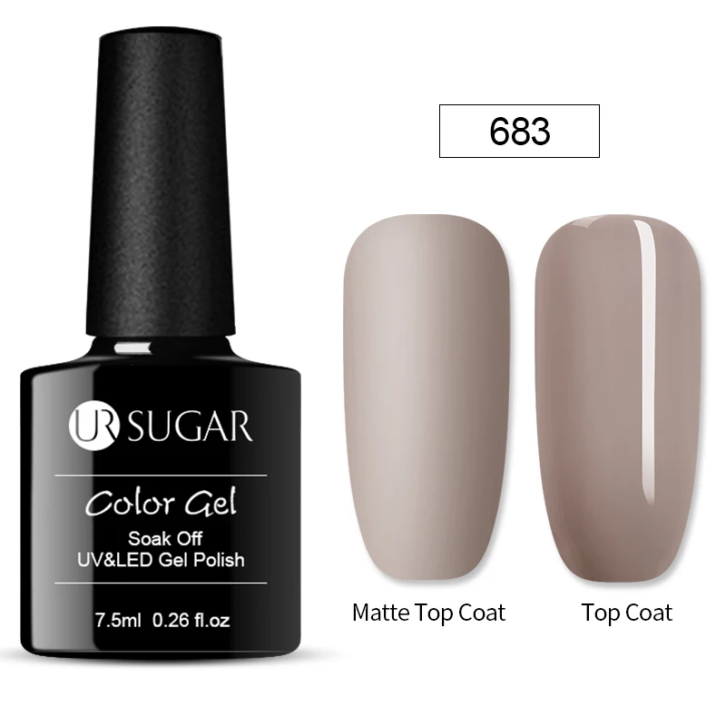 Color 683 UR SUGRA матовый цвет УФ-гель для ногтей 15 мл черный белый чистый замочить от УФ-гель для дизайна ногтей лак верхнее Базовое покрытие гель лак матовый - Цвет: Color 683