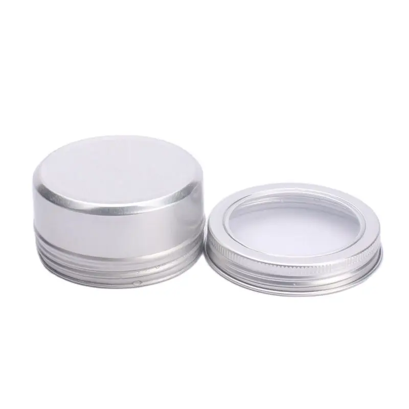80G silver aluminum jar pot tin bottle for tea art nail mask cream essence gel moisturizer skin care cosmetic packing | Красота и
