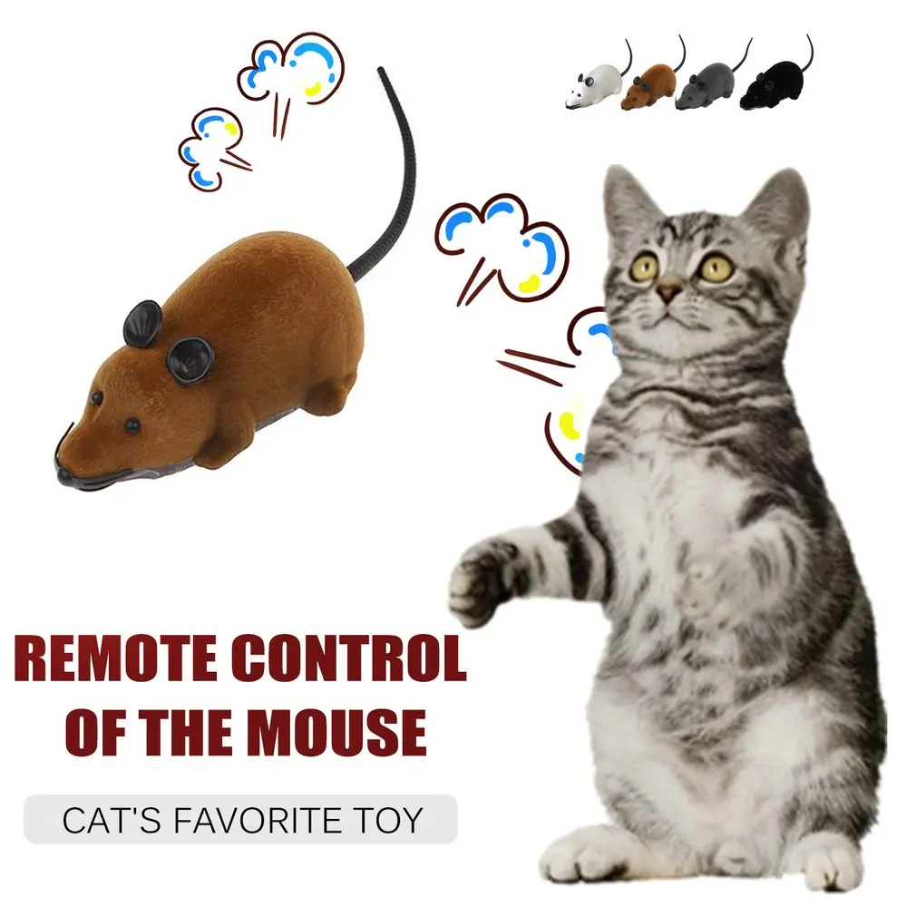 

OUTAD Electronic RC Φ мышь с дистанционным управлением, игровая мышь для кошек, домашних животных, беспроводная движущаяся мышь для детей, игрушки