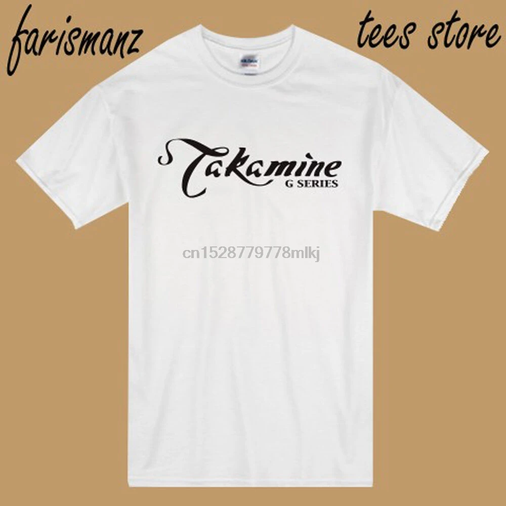 Новинка Takamine G-Series гитара Музыка Логотип Мужская белая футболка Размер S до 3XL |
