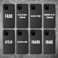 portuguese quote slogan funny for iphone 12 xr xs max 11 pro max 6 6s 7 7plus 8 8plus x soft black tpu phone case fundas cover
