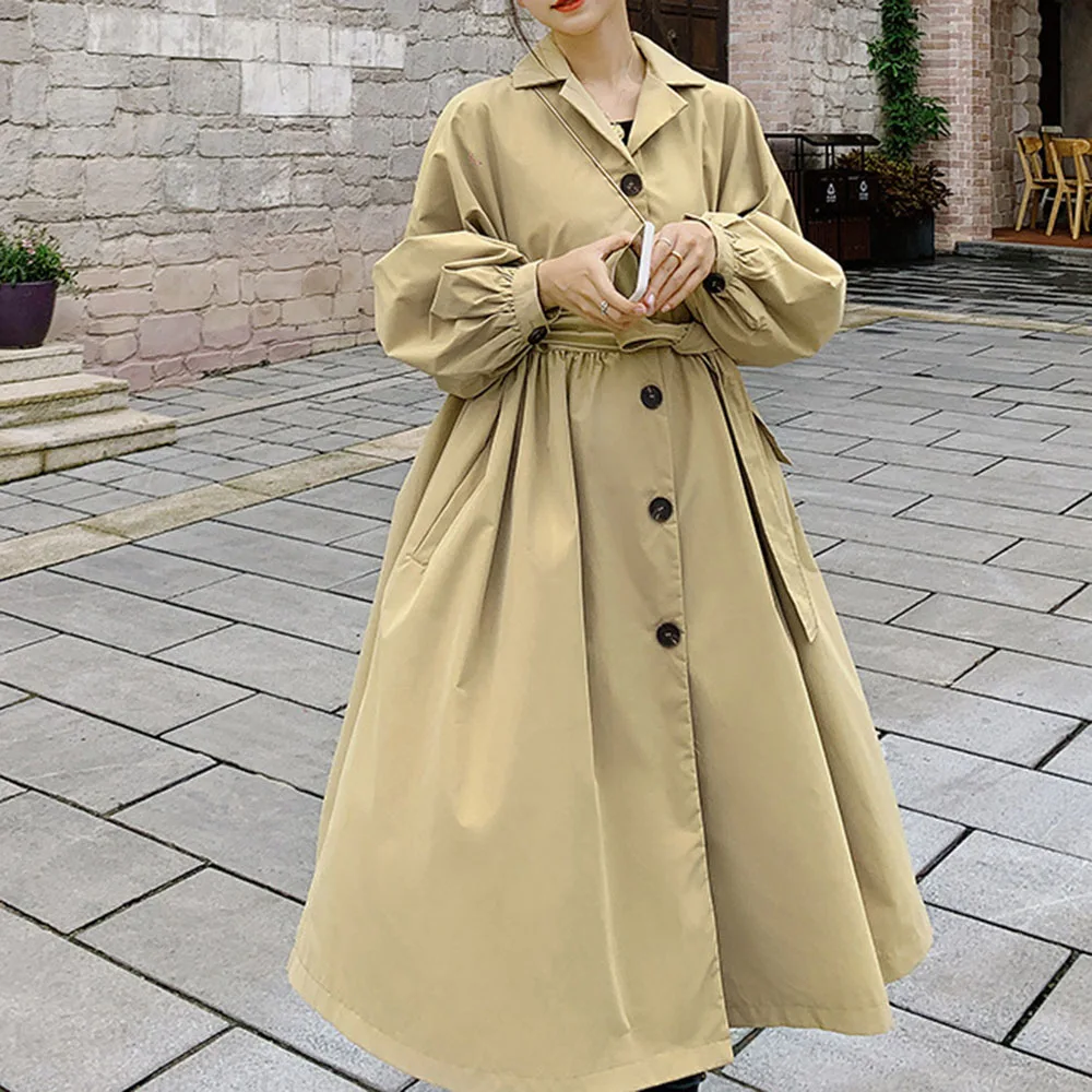 Женский тренчкот осенняя японская и Корейская Новая ветровка длинная Офисная