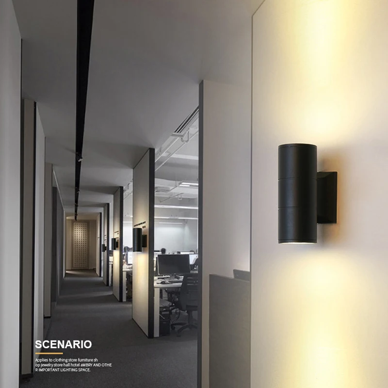 

Waterproof Home Decor 6W 12W 18W 220 230V COB LED Wall Lamp Double head Wall Light for Indoor Outdoor Porch Street Path Lighting