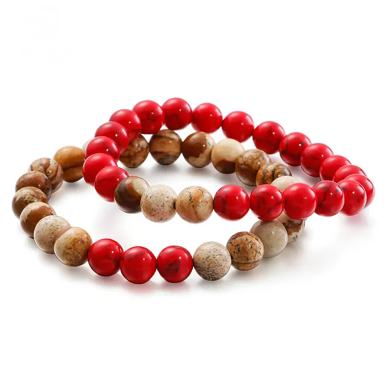 Браслеты для мужчин и женщин ювелирные украшения из натурального красного