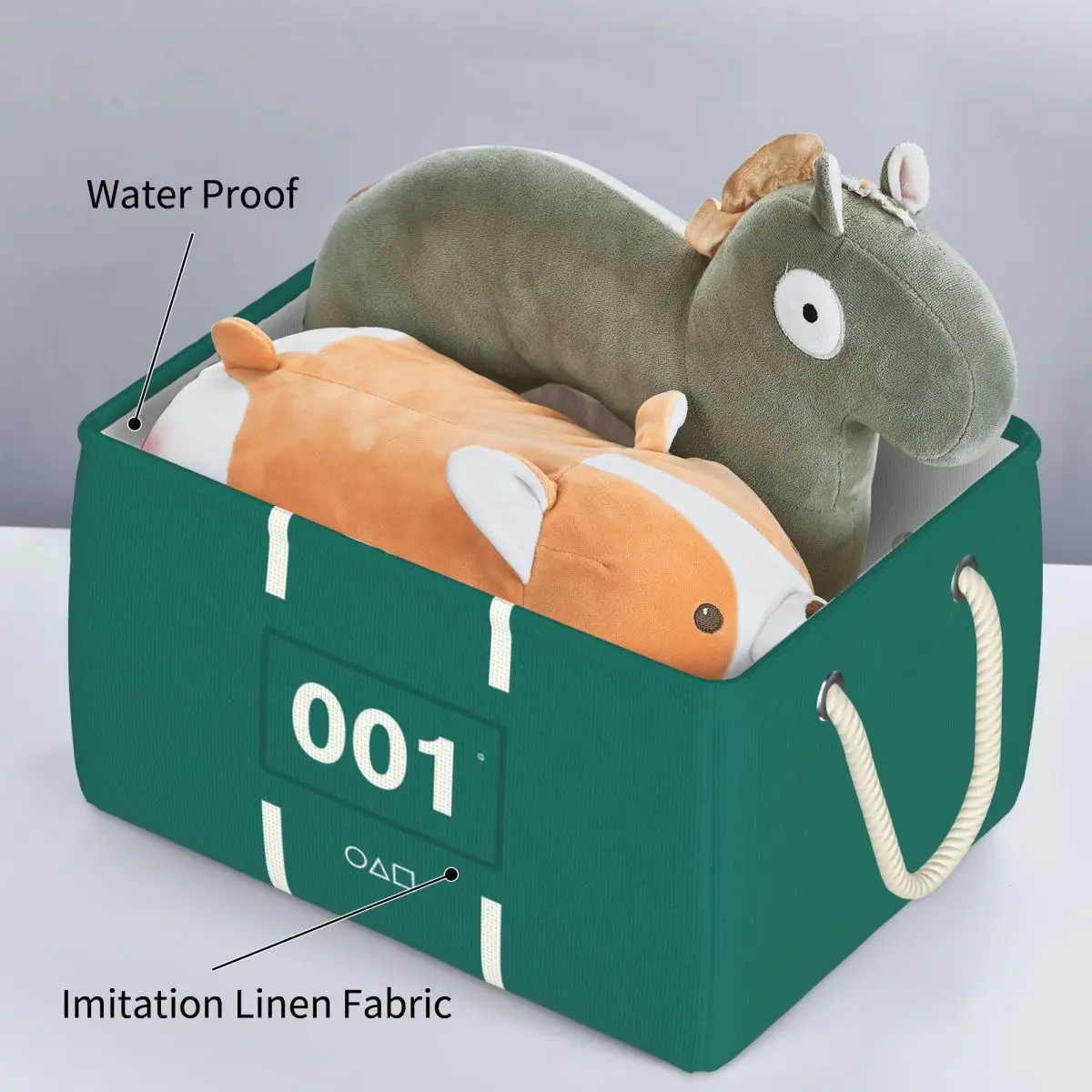 

Squid game logo 3D design square folding storage basket clothes toy storage box waterproof storage box