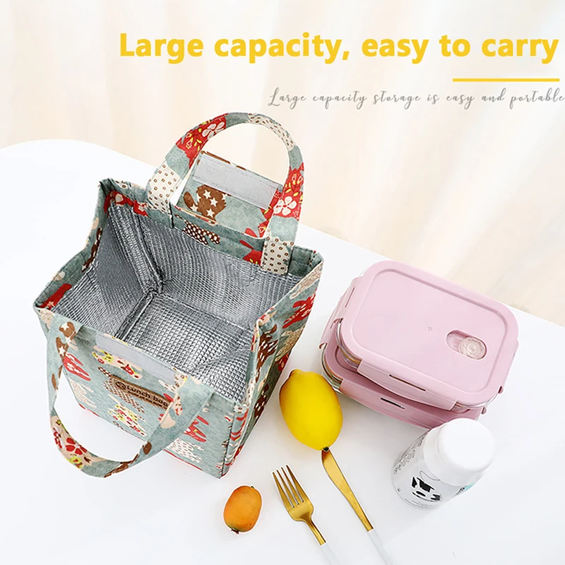 

Portable Picnic Camping Thermal Cartoon Lunch Bags Insulation Outdoor Lunch Box Bag Oxford Kitchen Fruit Food Storage Tote Bags