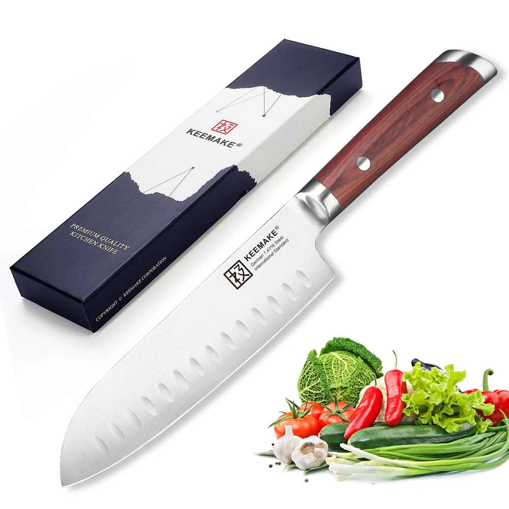 Chef Santoku Bread Utility Slicing Paring Knife German 1.4116 Steel Blade Japanese Color Wood Handle 6pcs Kitchen Knives Set | Дом и сад