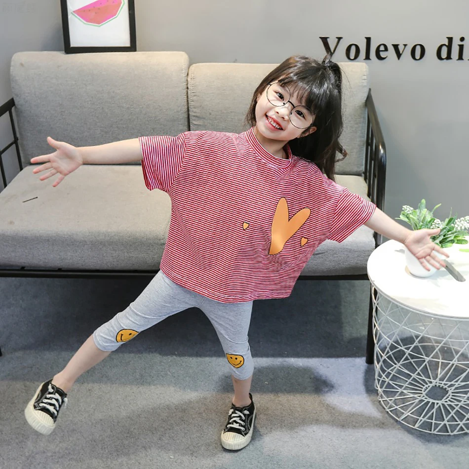 

Костюм детский хлопковый в полоску, с коротким рукавом