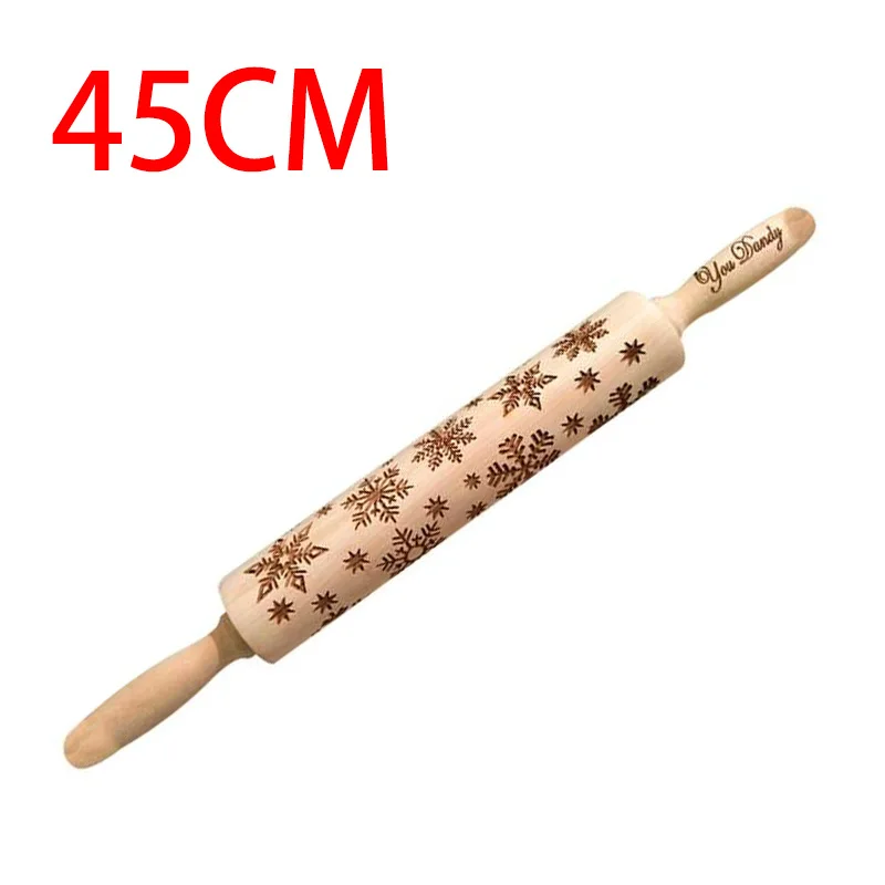 GMZ-XH-45CM Рождественская рельефная Скалка с рисунком, выгравированное тиснение для выпечки деревянных кондитерских досок, помадка, ремесло, игрушка для детей - Цвет: GMZ-XH-45CM