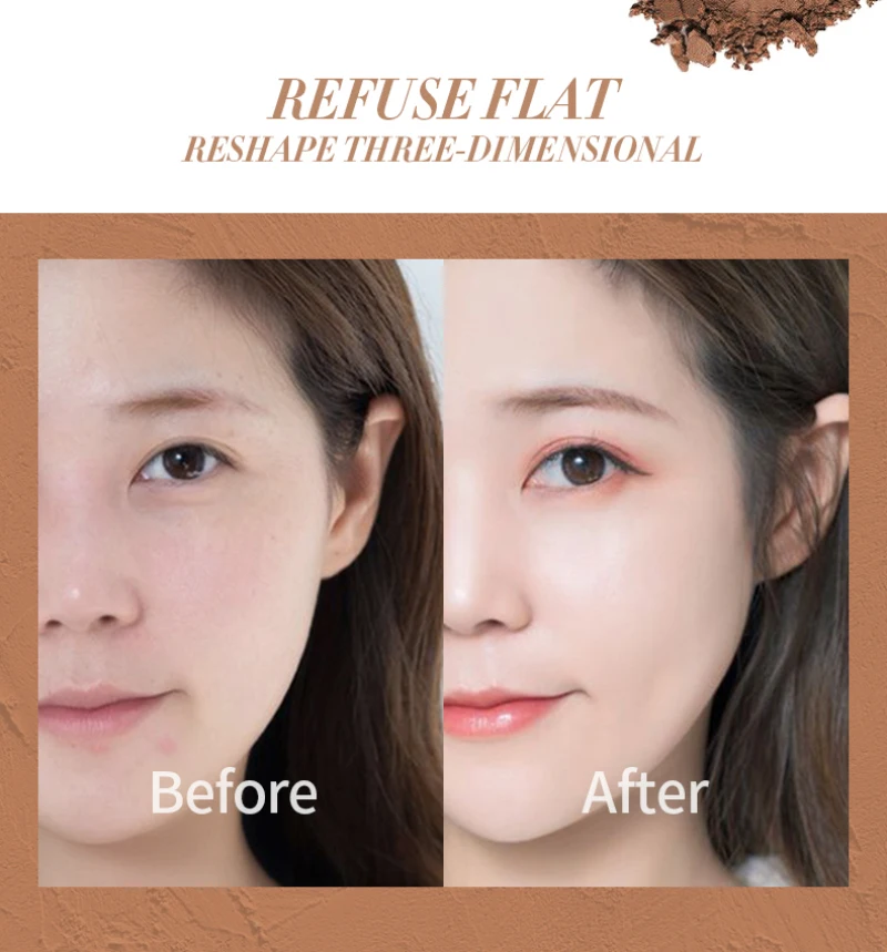 2 цвета пудра контур лица хайлайтер тени для глаз бронзер палитра консилер носа