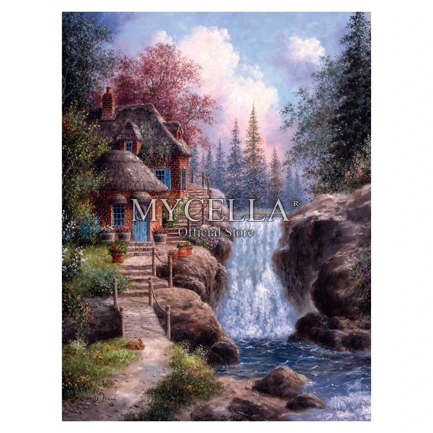 Кабины декорации 5D Diy алмазная живопись спокойствие водопада Вышивка крестом