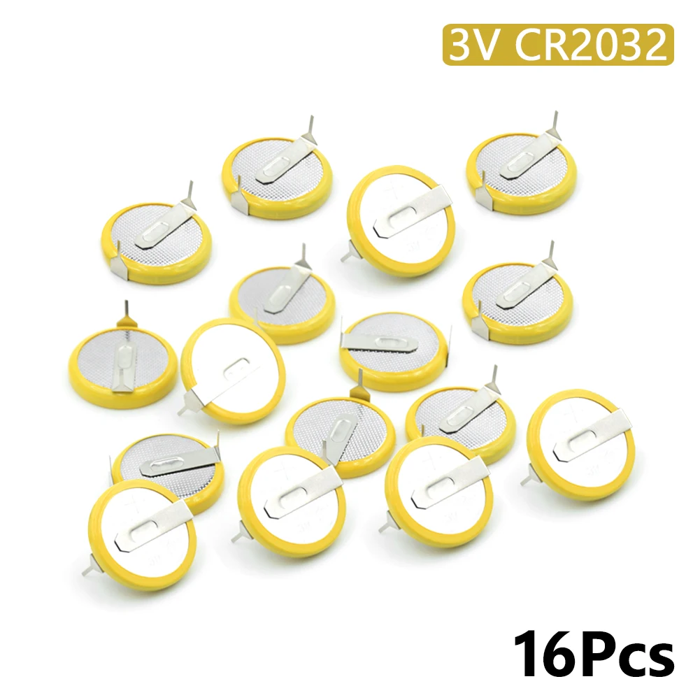 

Батарейки YCDC CR2032, 16 шт., 2 паяльных штифта, 3 в, батарейки для материнской платы, калькулятора, одноразовые, кнопочные, электронные весы