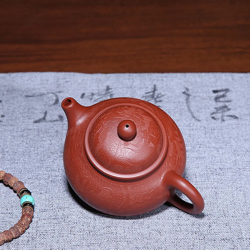 Оригинальный чайник Yixing ручной работы из фиолетовой глины с драконом креативный
