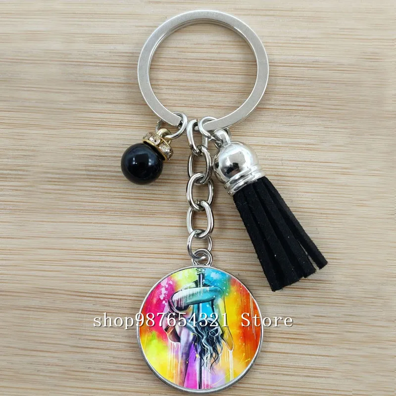 Модный брелок с изображением танца шеста для фитнеса очаровательный девушек