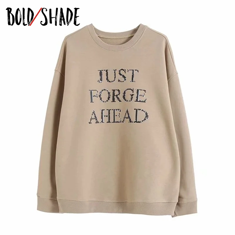 

Bold Shade Grunge Fashion Streetwear Indie Sweatshirts Oversize Letter Print Hoodies Women Teen Style Vintage Sweatshirt Fleece