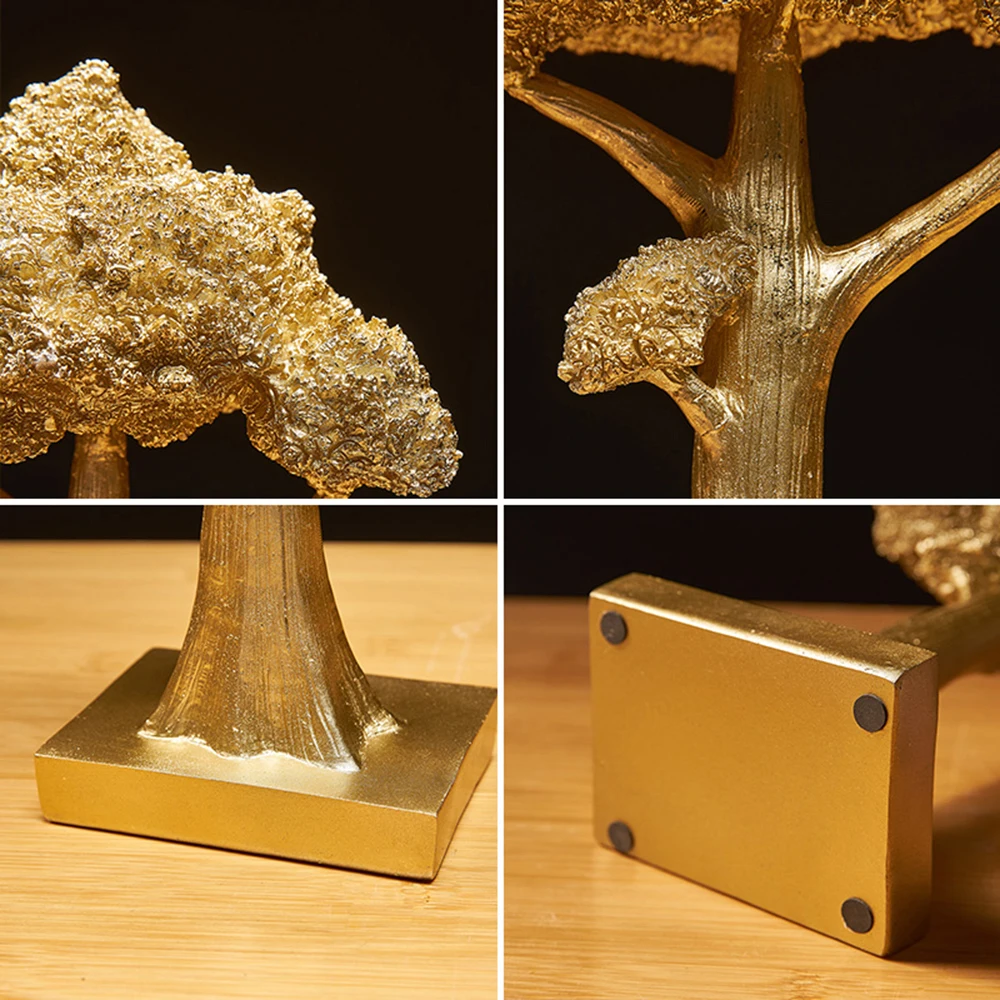 

Modern Golden Lucky Money Tree Statue Fengshui Ornament Fortune Tree Ornament Purse Tree Decoration Home Decoration Accessories
