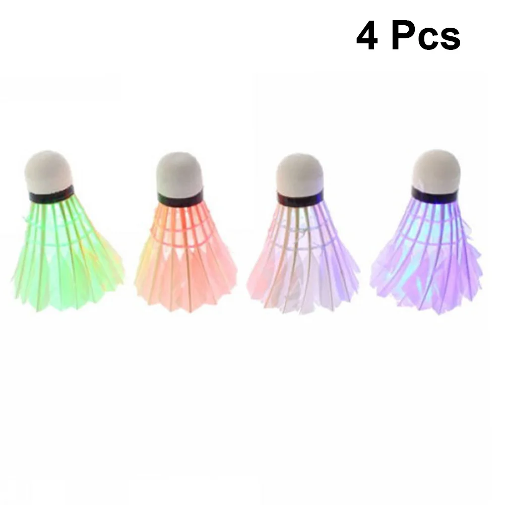 

4pcs Novelty Sports Dark Night LED Glowing Badminton Birdies Shuttlecocks
