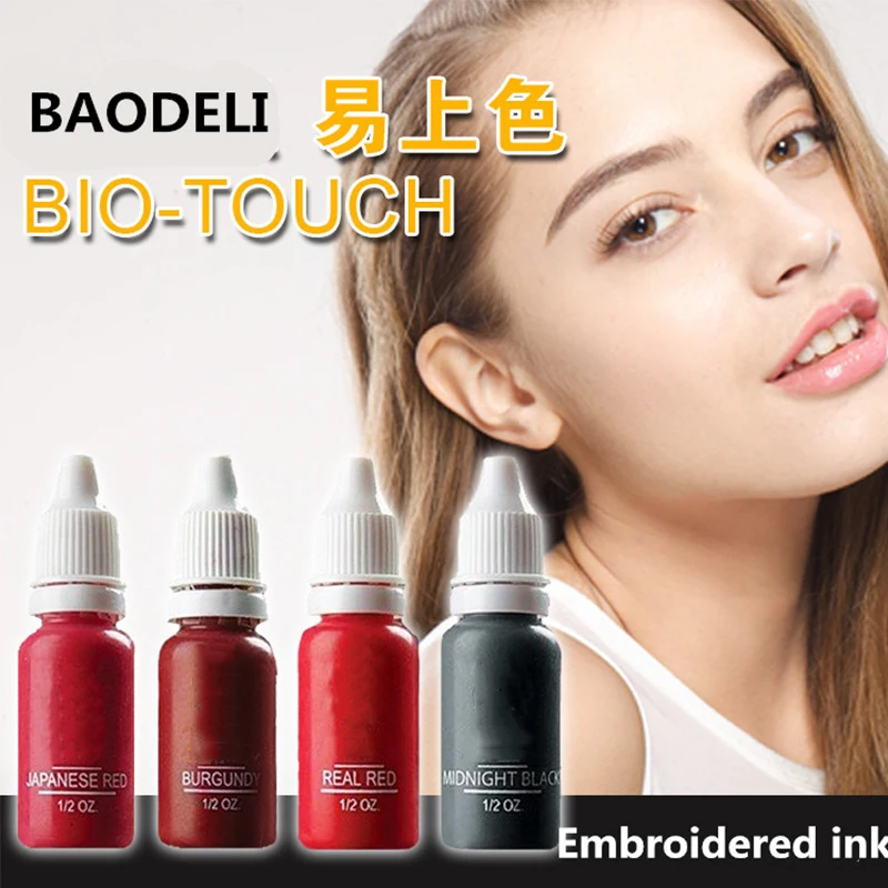 15ml 6pcs Tattoo Ink Pigment Body Art Tattoo Kits Professional Beauty Paints Tattoo Supplies Semi-permanent Makeup Eyebrow Lip