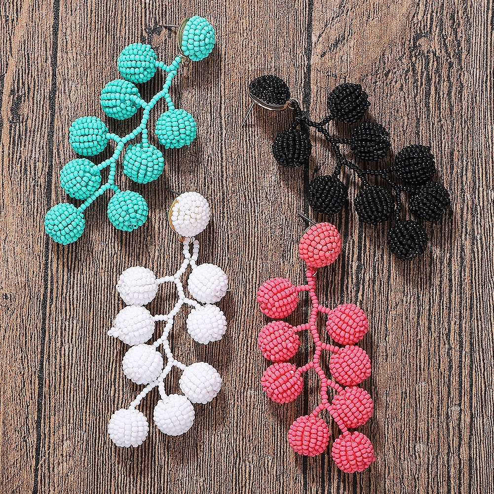 Богемные бусы веер и кисточка в виде стеклянных птиц висячие серьги для женщин 2019