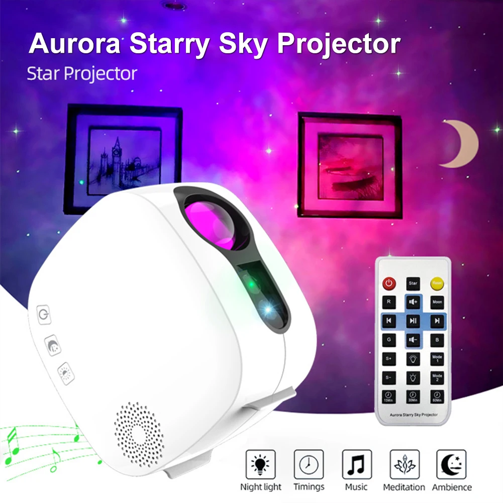 

Светодиодный лазерный проектор звездный Галактический проекционный светильник Звездный с дистанционным управлением Синхронизация с музы...