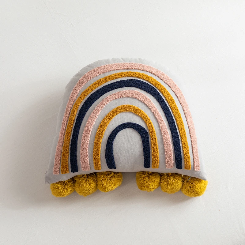 

Cotton Rainbow Floor Pillow Seating Cushion Super Soft Washable Plush Toy Stuffed Doll For Sofa Bed 46x46cm