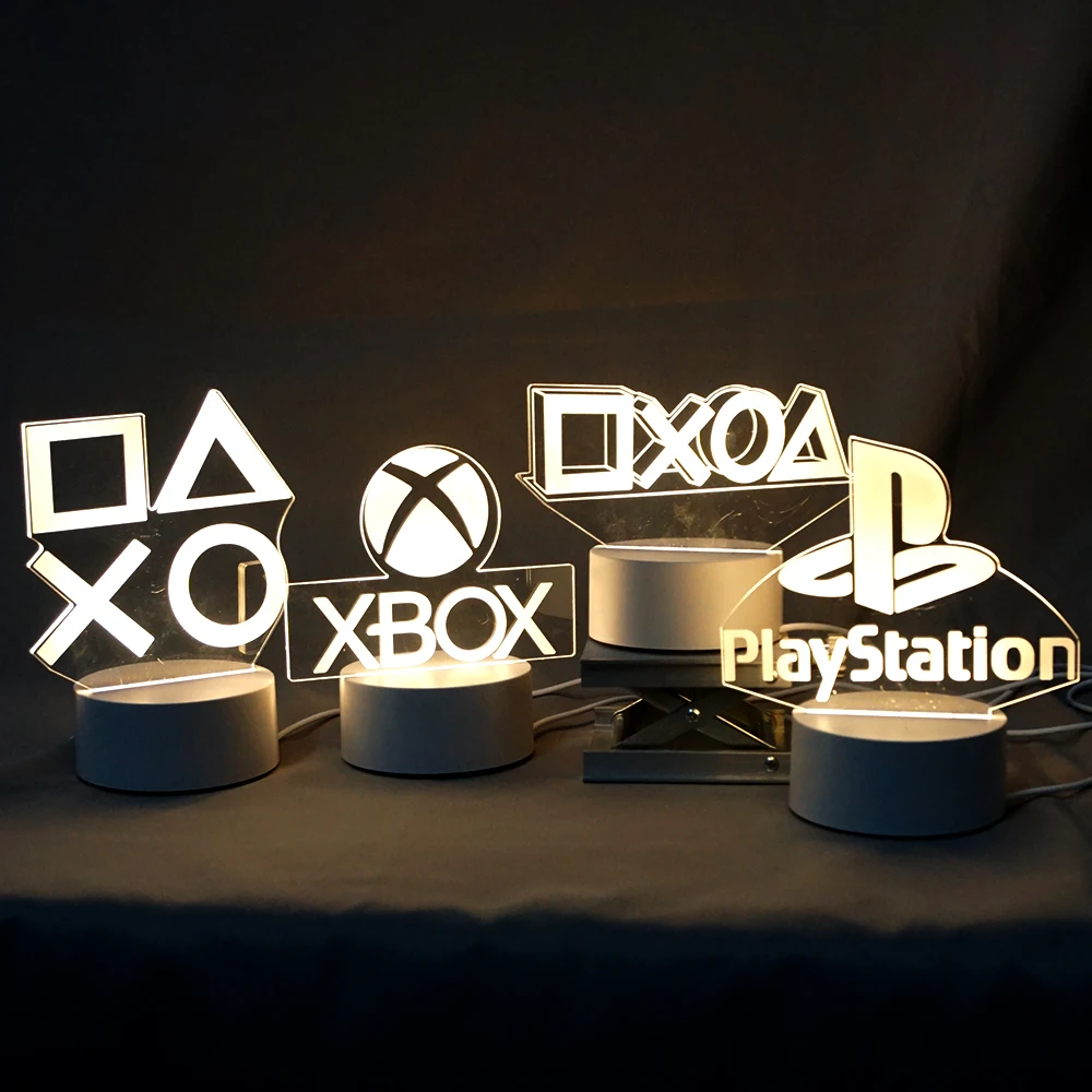 

3D Night Lamp Gaming Room Desk Setup Lighting Decor on the table Game Console Icon Logo Sensor Light for Kids Bedside Gift