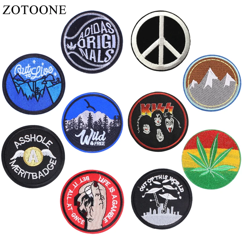 Жест логотип патч утюг на горный хрусталь письмо нашивки одежду круглые значки