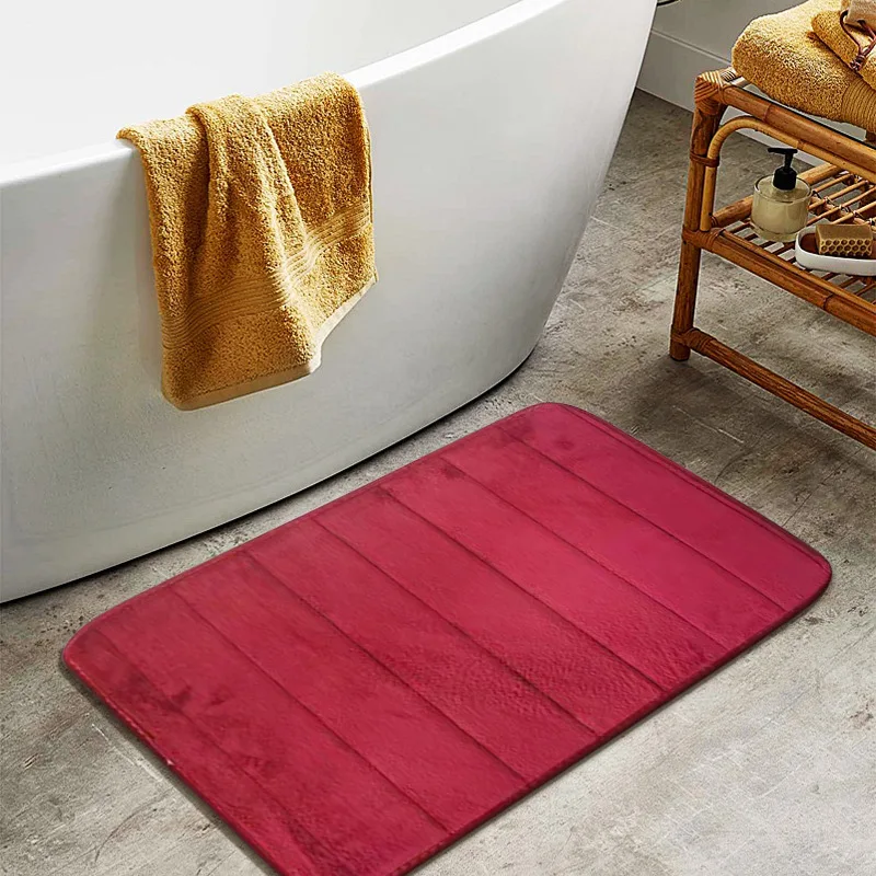 

40x60cm Bath Mat Bathroom Quick Drying Rug Coral Fleece Memory Foam Pad Water Absorption Floor Carpet Bathtub Shower Doormat New