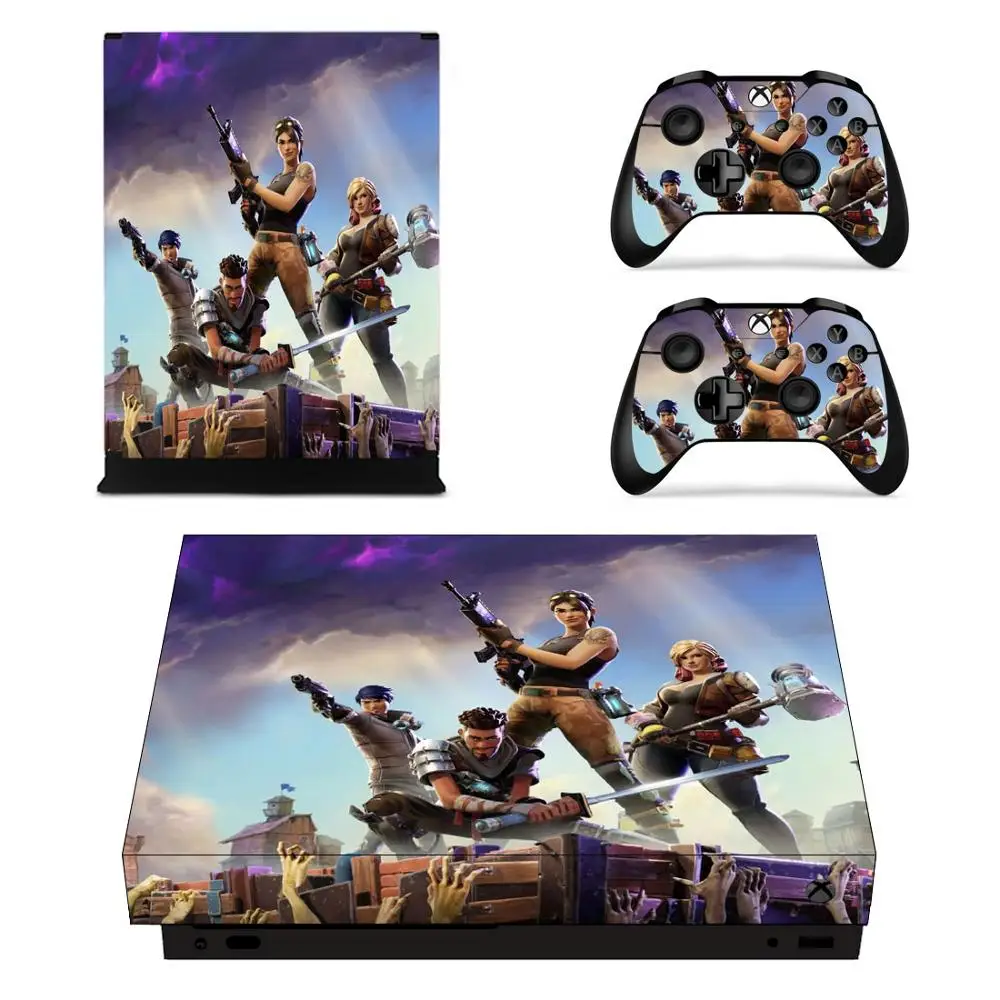 Наклейка с полным покрытием для Microsoft Xbox One X консоль и 2 контроллера наклейка