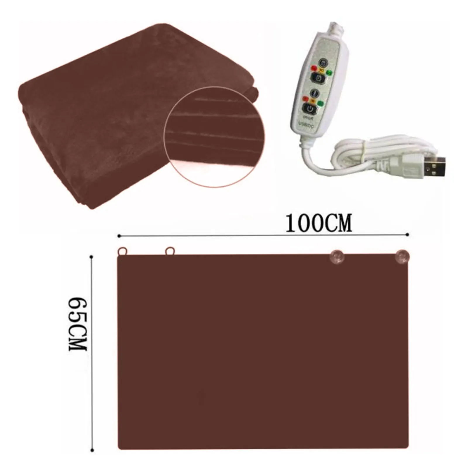 USB Heated Warm Shawl Electric Heating Plush Throw Blanket Cape Lap Coral Flannel | Дом и сад