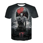 Новинка 2021, футболка с 3D принтом из фильма оно, модная Повседневная Мужскаяженская летняя футболка с круглым вырезом, футболка большого размера в стиле Харадзюку