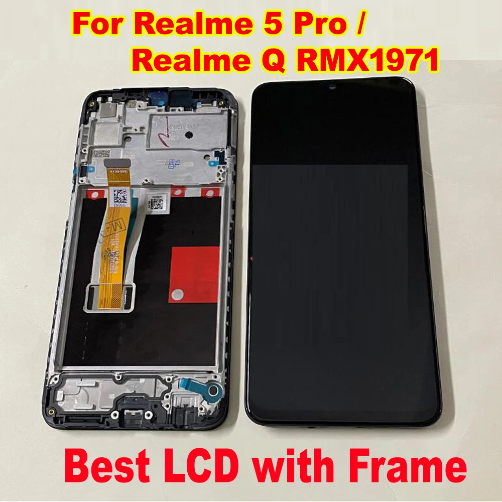 ЖК-дисплей для OPPO Realme 5 Pro / Q RMX1971 стеклянный датчик с рамкой | Мобильные телефоны и