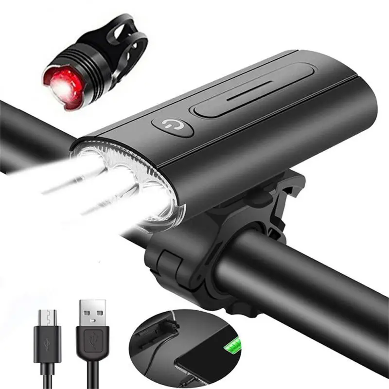 

3000mAh Aluminum Alloy Bicycle Lights 1000 Lumens LED USB Rechargeable Bike Headlight Taillight 3 Lighting Modes Bike Flashlight